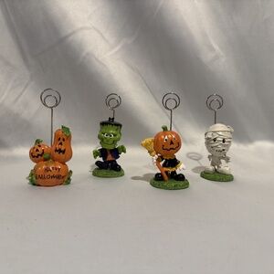 Halloween Mummy Frankenstein Picture Place Card Holders Set of 4